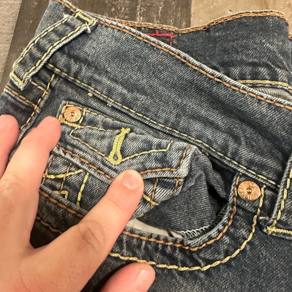 True Religion Jeans Men 36x31 Blue Medium Wash Billy Relaxed Bootcut Logo
